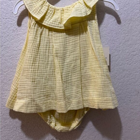 Sophie & Lucas ruffle neck matching set yellow 6 M - Picture 5 of 6